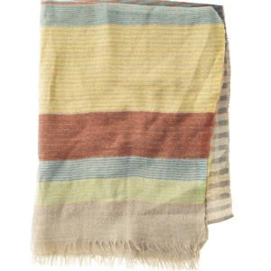 Uldtørklæde med striber (str. 70x180 cm)