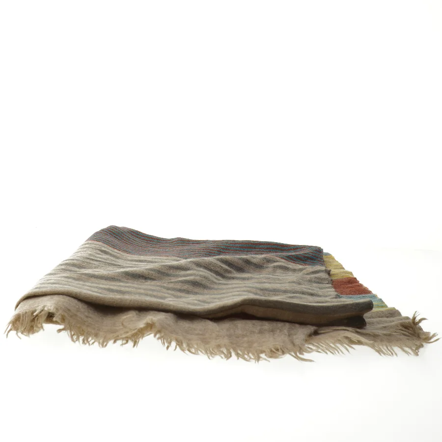 Uldtørklæde med striber (str. 70x180 cm)