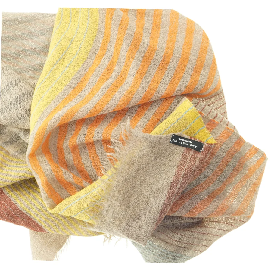 Uldtørklæde med striber (str. 70x180 cm)