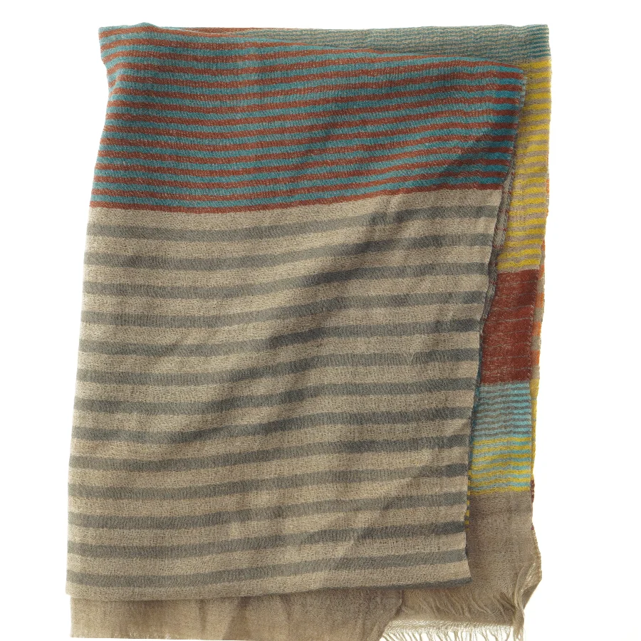 Uldtørklæde med striber (str. 70x180 cm)