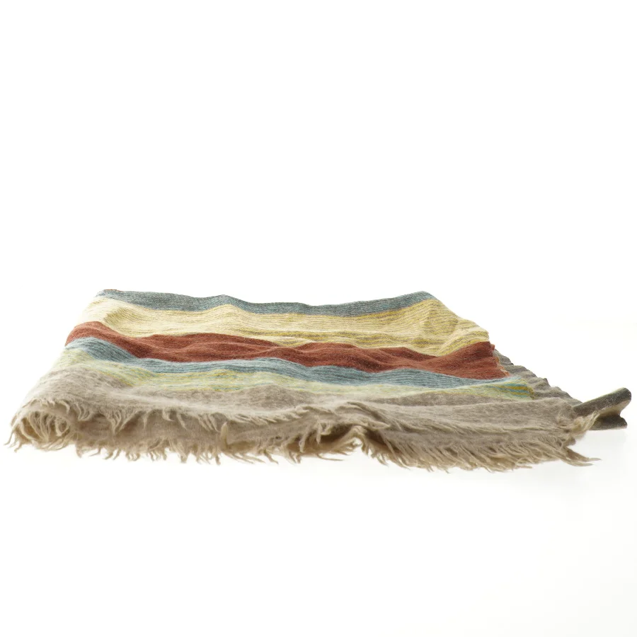 Uldtørklæde med striber (str. 70x180 cm)