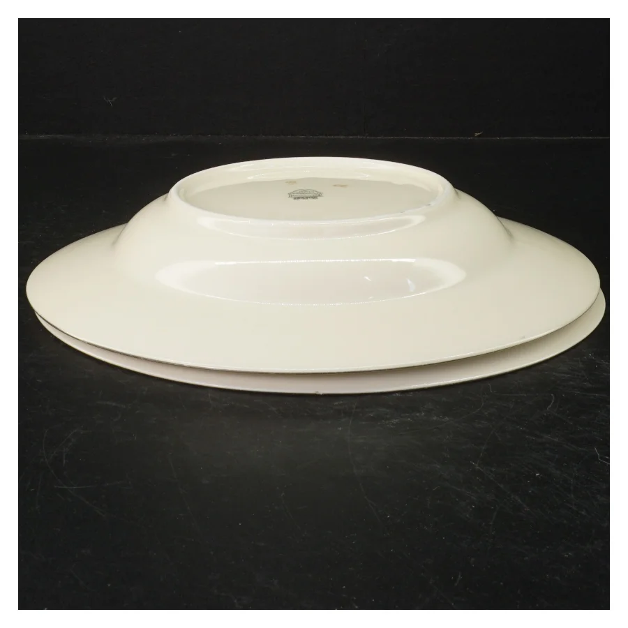 Porcelænstallerkner med sort rose fra KPM (str. Ø. 26 cm)