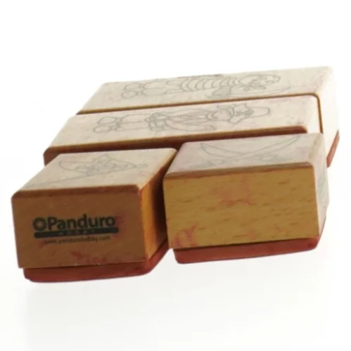 Stempelsæt med piratmotiver fra Panduro (str. 9 x 6 cm - 4 x 4 cm)