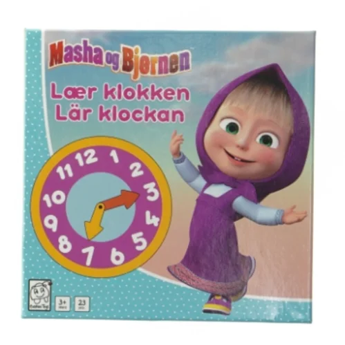 Masha og Bjørnen lær uret puslespil fra Barbo Toys (str. 23 brikker)