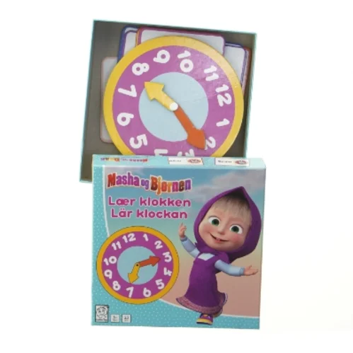 Masha og Bjørnen lær uret puslespil fra Barbo Toys (str. 23 brikker)