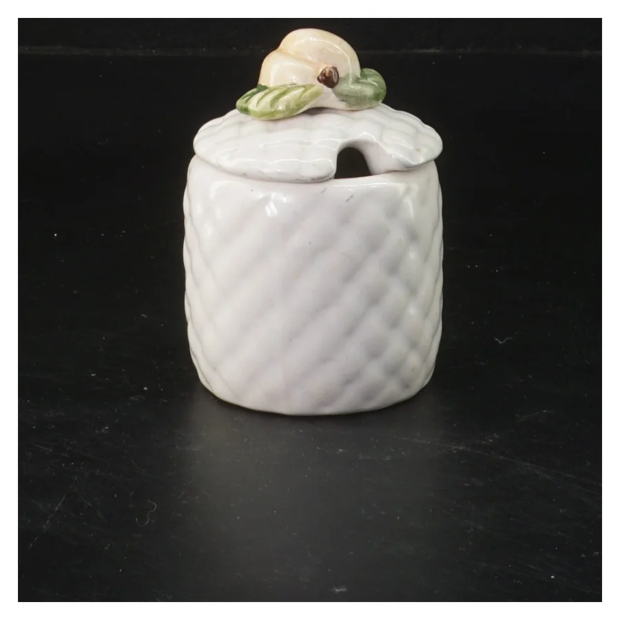 Keramik beholder med låg (str. 8,5x6 cm)