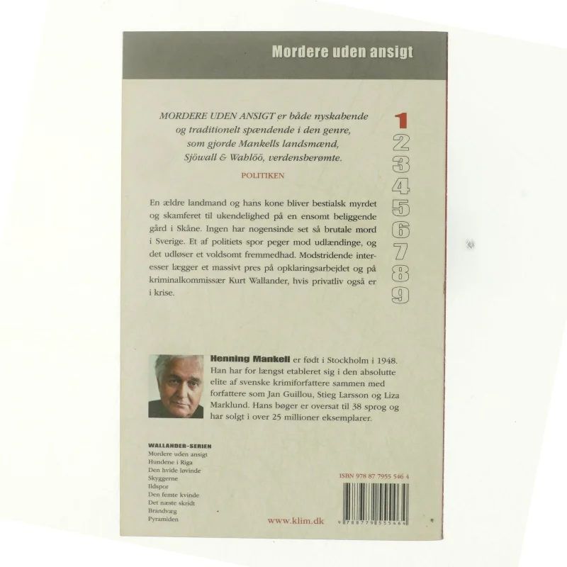 Mordere uden ansigt af Henning Mankell (Bog)