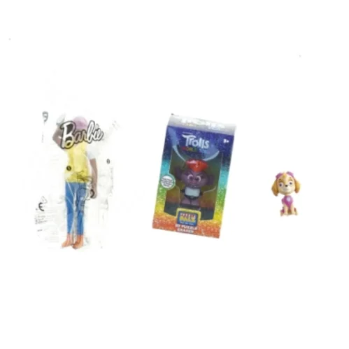 Blandede figurer, trolls, paw patrol og Barbie (str. Blandet)