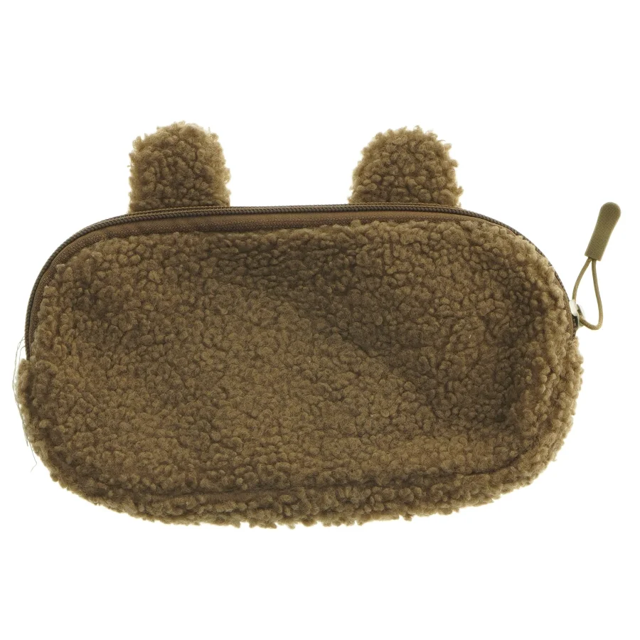 Pennehus i plys med dyremotiv (str. 23 x. 13 cm)