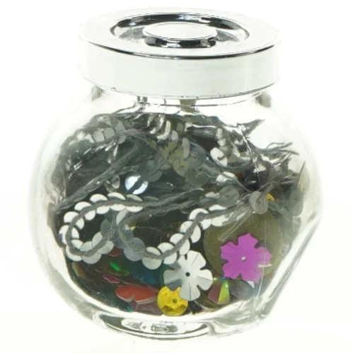 Glaskrukke med palietter