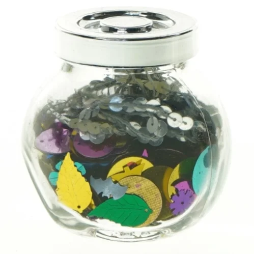 Glaskrukke med palietter