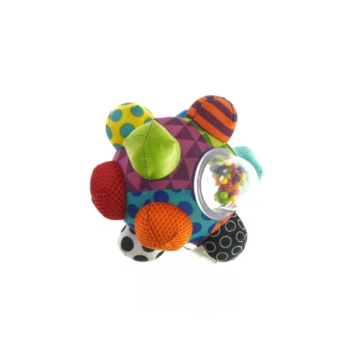 Babylegetøj, bold med prikker der kan rasle