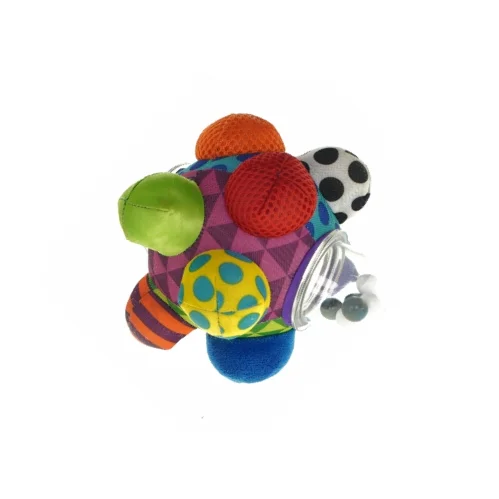 Babylegetøj, bold med prikker der kan rasle