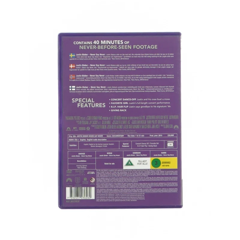 Justein Bieber - Never say never (DVD)