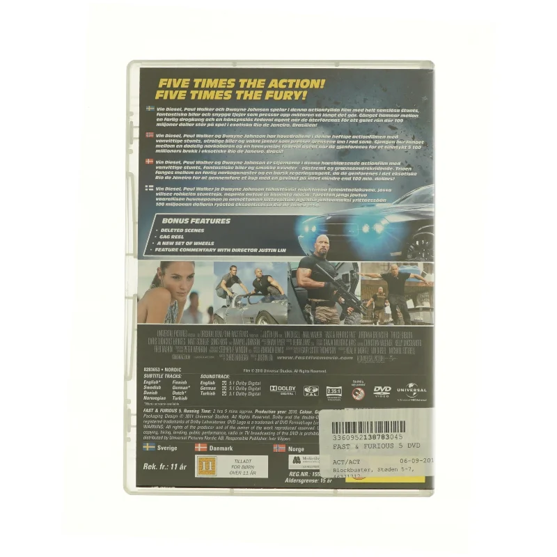 Fast and furious 5 fra dvd