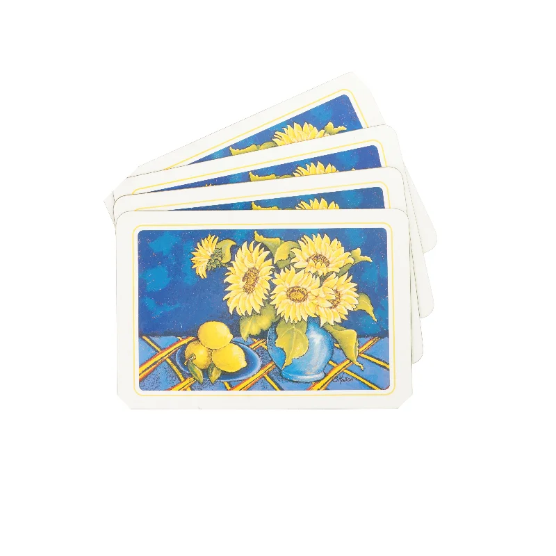 Dækservietter med print 4 styk