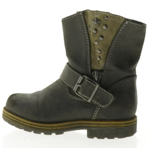 Sorte læderstøvler med spænder (str. 25)