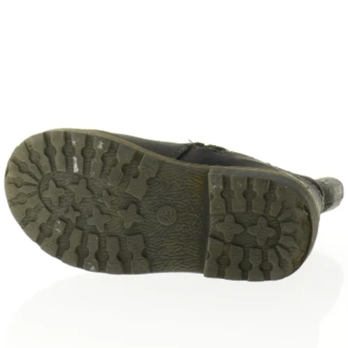 Sorte læderstøvler med spænder (str. 25)