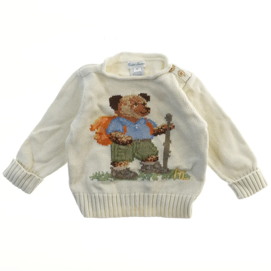 Børnesweater med dyremotiv fra Ralph Lauren (str. 68)