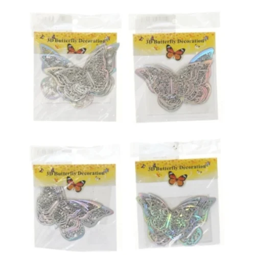 3D sommerfugle dekoration (str. 12 cm)