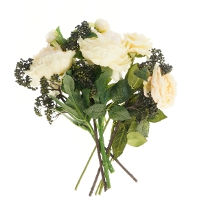 Blomsterbuket med kunstige roser (str. 43 cm)