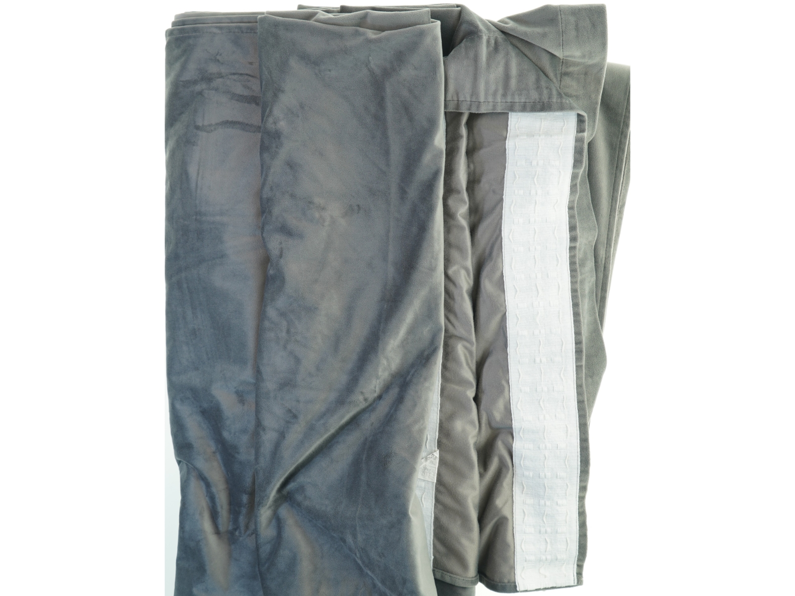 Gardiner grå velour fra Jysk (str. 235. x. 275. cm. I alt 3 styk)