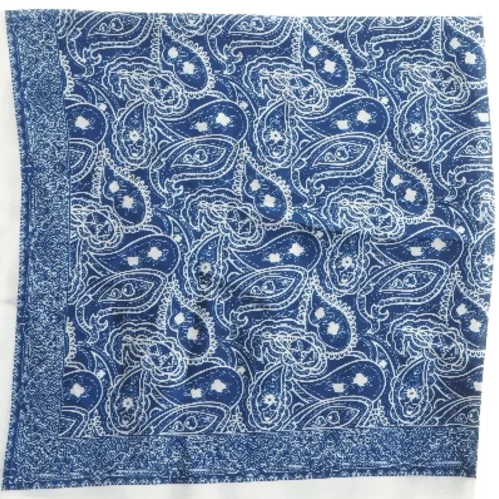 Blåt paisley tørklæde (str. 68x68 cm)