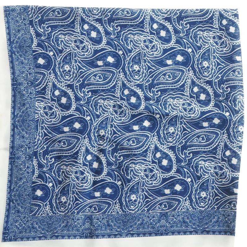 Blåt paisley tørklæde (str. 68x68 cm)
