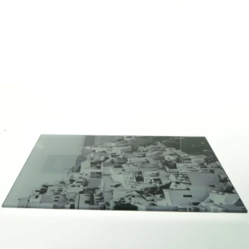 Billede på glas - af Santorini (str. 30 x 30 cm)