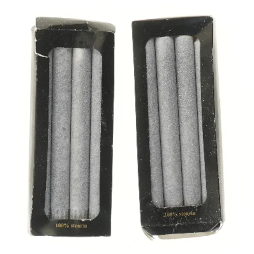Antikgrå stearinlys, 8 stk (str. 8 stk 24 cm)