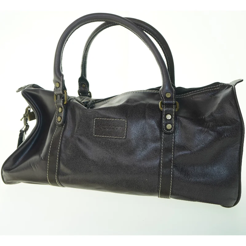 Brun lædertaske fra McGregor (str. 52x23 cm. højde 25 cm)