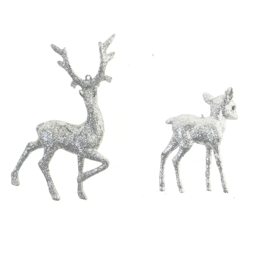 Glitrende rensdyrpynt (str. 17x10,5 cm)