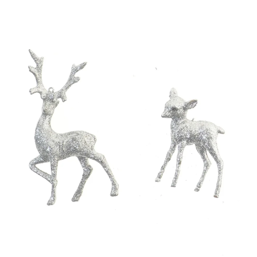 Glitrende rensdyrpynt (str. 17x10,5 cm)
