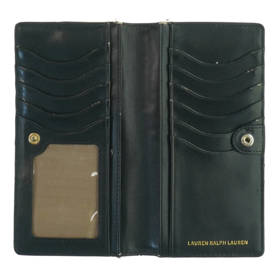 Ralph Lauren Sort krokodillemønstret pung fra Lauren Ralph Lauren (str. 17,5 x. 9,5 cm)