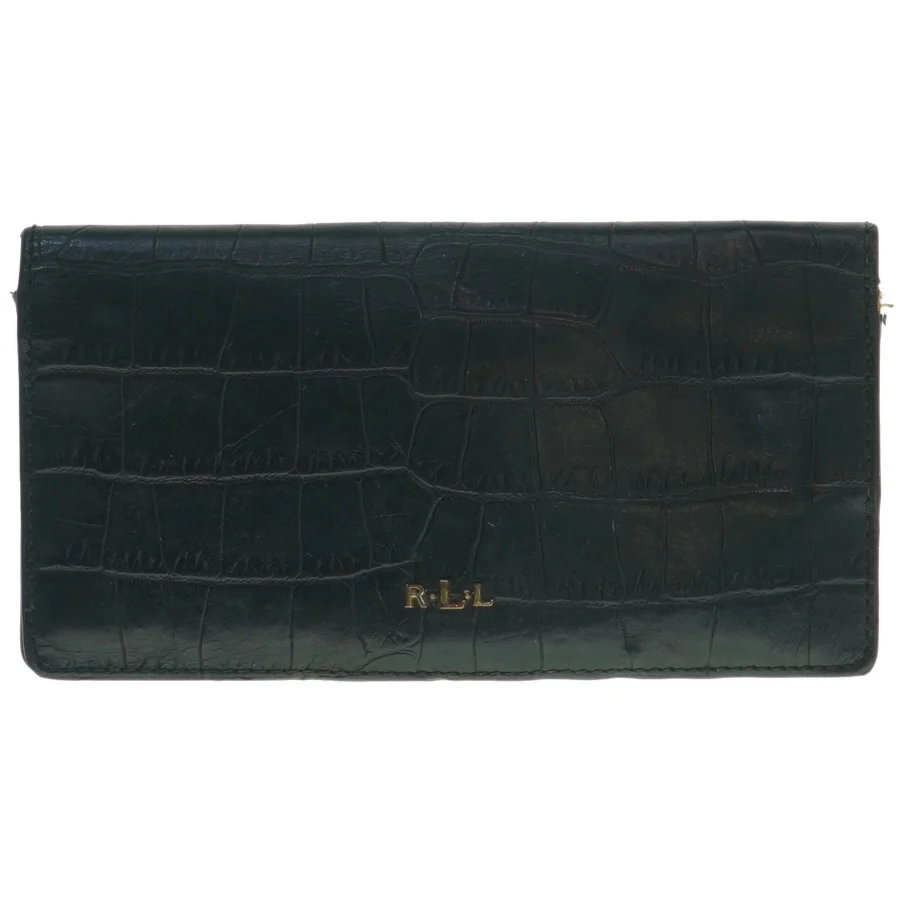 Ralph Lauren Sort krokodillemønstret pung fra Lauren Ralph Lauren (str. 17,5 x. 9,5 cm)