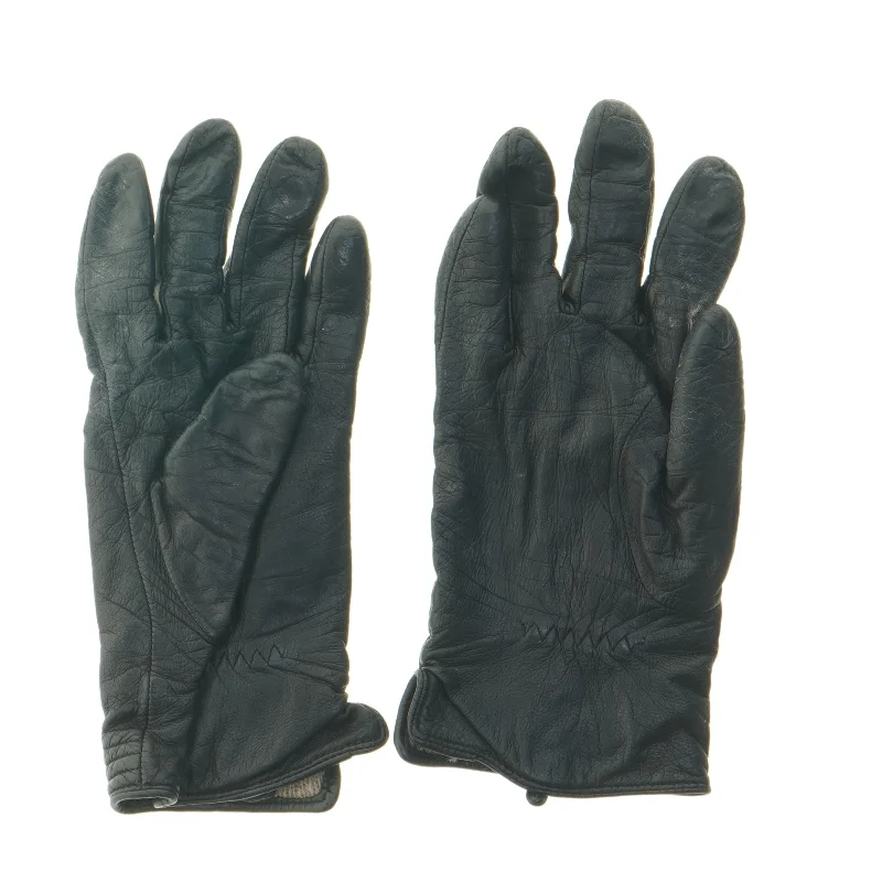 Sorte læderhandsker fra Markberg (str. 23 cm)