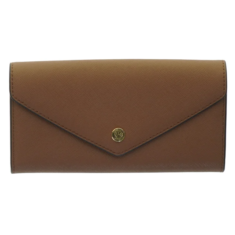 Cognacfarvet dame læderpung Jet Set fra Michael Kors (str. 19x10 cm)