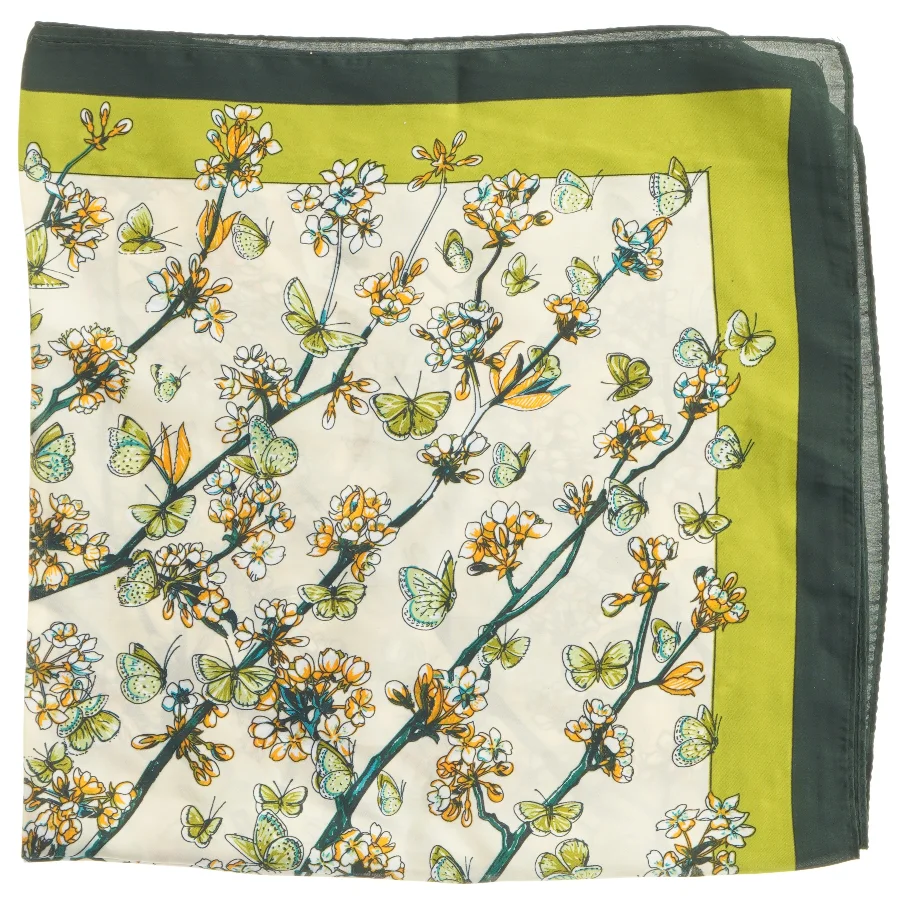 Tørklæde med blomstermotiv (str. 65x67 cm)