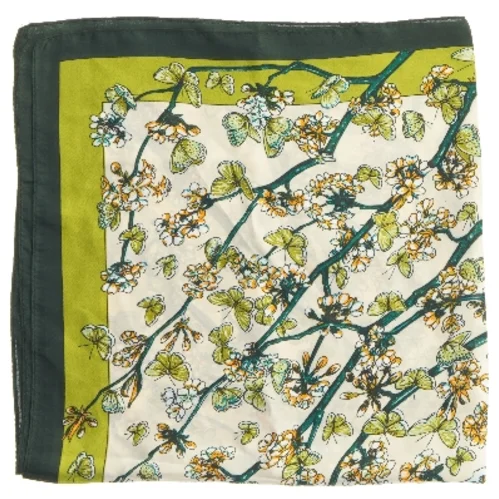 Tørklæde med blomstermotiv (str. 65x67 cm)