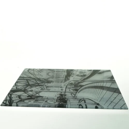 Sort-hvidt vægbillede på glas - af indendørs arkitektur (str. 30 x 30 cm)