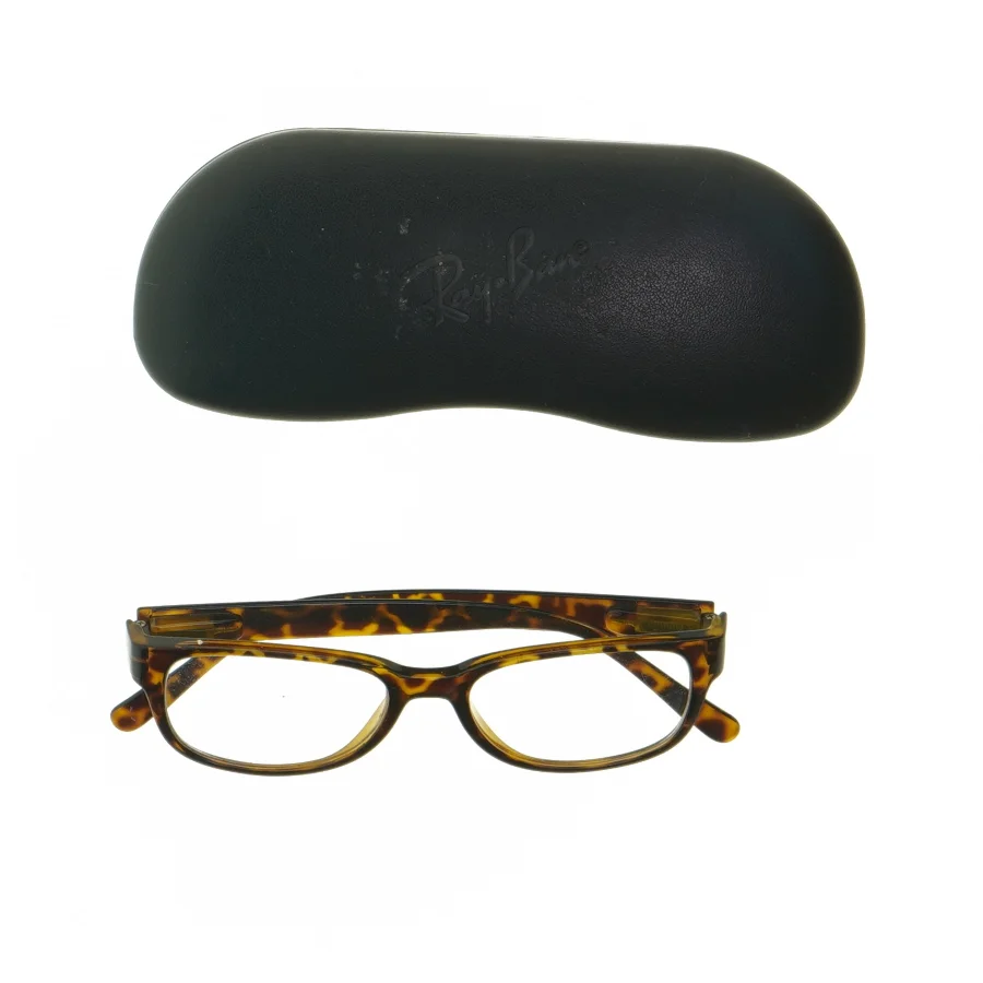 Tortoise-shell briller med Ray-Ban etui (str. 14 cm)