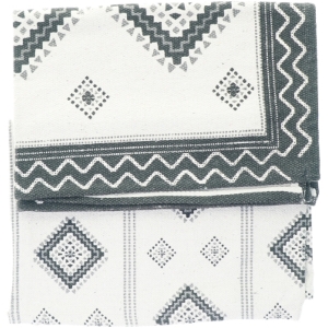 Tæpper/løber (2 stk) og pyntepuder (3 stk), måler hhv 93 x 61 og 45 x 45 cm