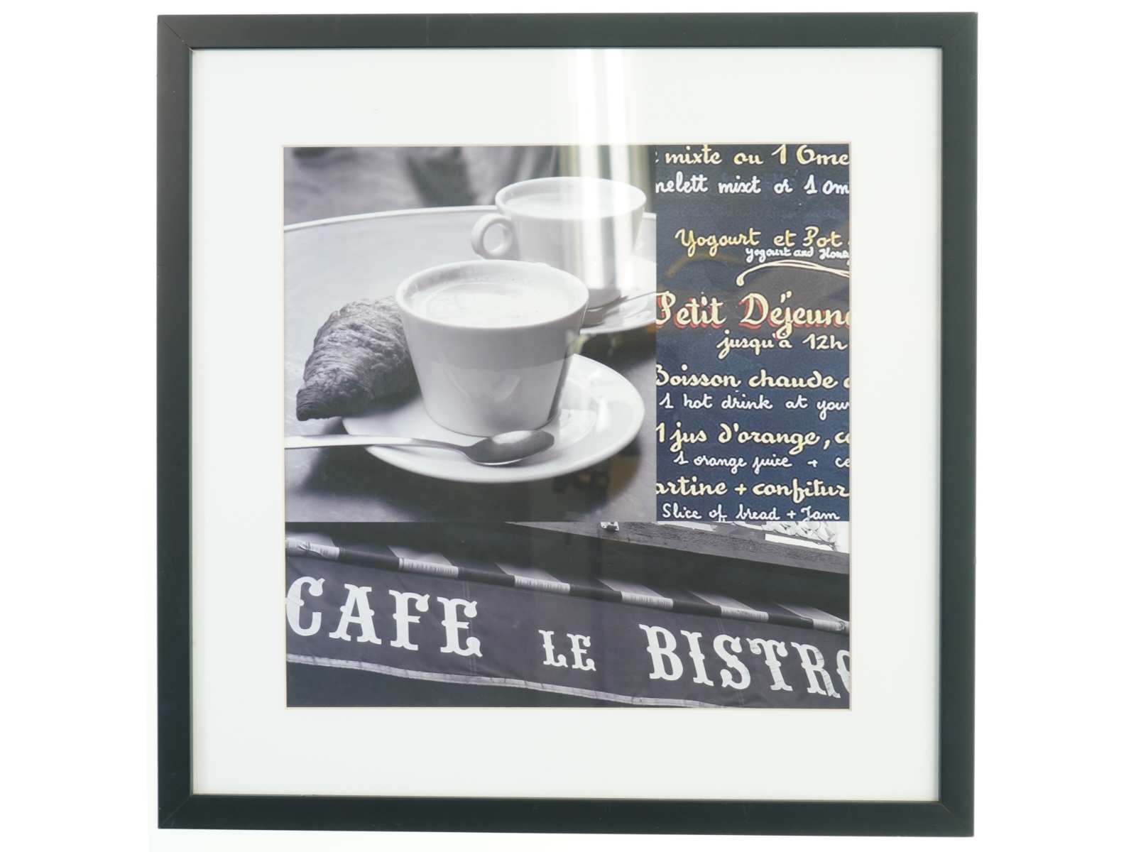Indrammet billede af caféscene (str. 43x43 cm)