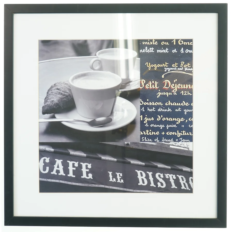 Indrammet billede af caféscene (str. 43x43 cm)