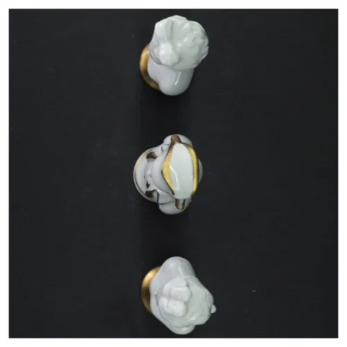 Buste porcelænsfigurer med guldbasis (str. 9,5 cm)