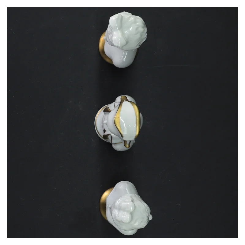 Buste porcelænsfigurer med guldbasis (str. 9,5 cm)