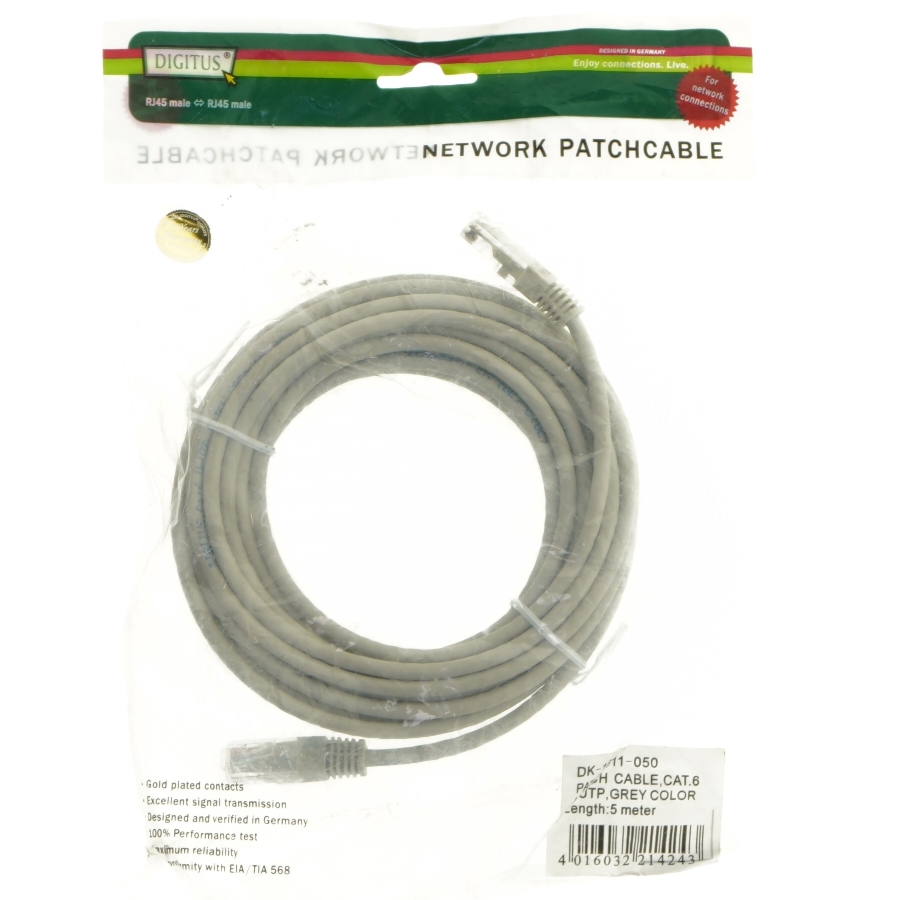 Ethernet patch kabel fra Digitus (str. 500 cm)