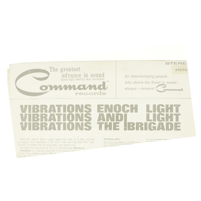 Vibrations, enoch light and the light brigade