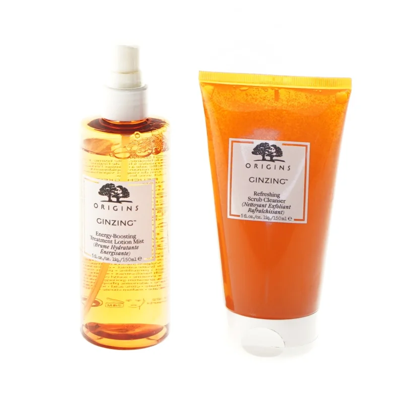 Origins GinZing sæt med lotion mist og scrub cleanser fra Origins