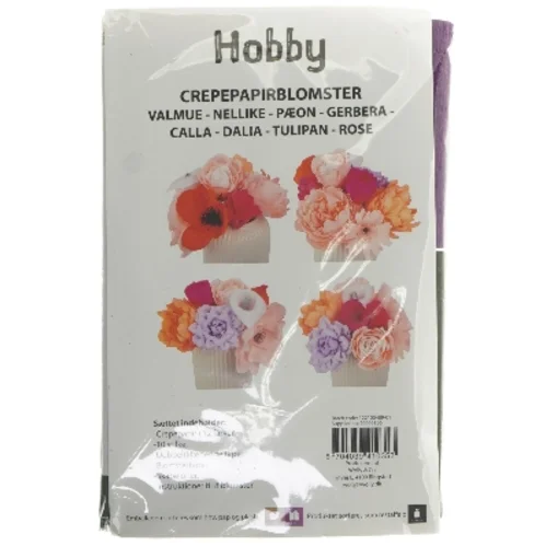 Crepepapirblomster hobby sæt fra Wolly & Co (str. 26x16 cm)